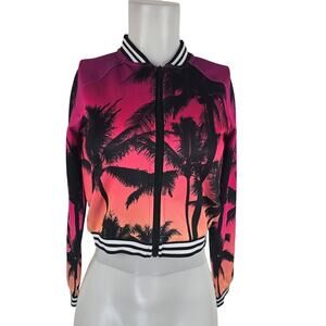 Hurley Lightweight Hawaii Palm Tree Full Zip GIRL Jacket M - 10-12